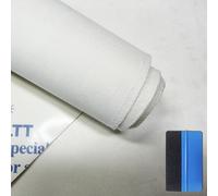 NewL Elastic Suede Self Adhesive Velvet Fabric Repair Tape DIY Car Interior Dashboard Modification Renovation Leather Roll Stickers (White, 40cm x 150cm)