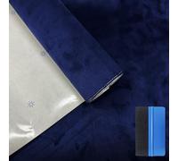 NewL Elastic Suede Self Adhesive Velvet Fabric Repair Tape DIY Car Interior Dashboard Modification Renovation Leather Roll Stickers (lmperial Blue, 150cm x 150cm)