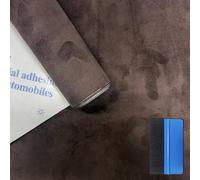 NewL Elastic Suede Self Adhesive Velvet Fabric Repair Tape DIY Car Interior Dashboard Modification Renovation Leather Roll Stickers (Dark Brown, 20cm x 30cm)