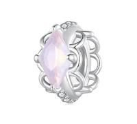 NewL Gems Natural Mystic Fire Created Rainbow Topaz Cubic Zirconia 925 Sterling Silver Solitaire Charm Beads