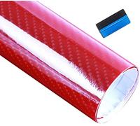 NewL Gloss 6D Carbon Fibre Self-Adhesive Car Vinyl Wrap Red 30cm x 150cm