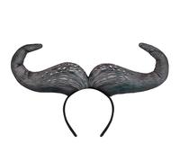 NewL Gothic Halloween Cosplay Hair Accessories Realistic Black Red Long Devil's Horn Headband Carnival Party Bandana (Buffalo Horn)