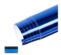 NewL High Stretchable Mirror Chrome Mirror Flexible Vinyl Wrap Sheet Roll Film Car Sticker Decal Sheet (Blue, 30cm x 150cm)