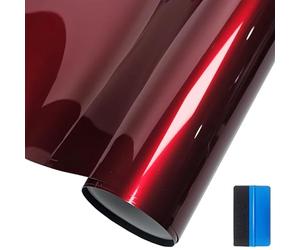NewL Premium Glossy Liquid Metal Red Vinyl Wrap Sticker for Car DIY Self Adhesive Decal Super Gloss Blood Red Wrap Film (5cm x 900cm)