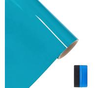 NewL Premium Ultra Gloss Piano Black Vinyl Wrap Roll Foil Air Release Channels for Auto Roof Wing Pillar Motorcycle Decal (Miami Blue, 30cm x 150cm)