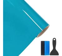 NewL Premium Ultra Gloss Piano Black Vinyl Wrap Roll Foil Air Release Channels for Auto Roof Wing Pillar Motorcycle Decal (Miami Blue, 50cm x 150cm)