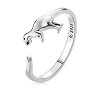 NewL Trend Open Size Finger Rings 925 Sterling Silver Animal Shape Elephant Giraffe Rings Trend Jewelry Party (Dinosaur)