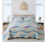 NEWLAKE Quilt Bedspread Sets, Bedding - West Coastal Pattern Reversible Coverlet Set, Queen Size