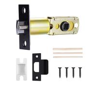 Newlaking Adjustable Deadlatch Size 60/70mm 45°Turning Angle Square Hole 7.6mm Suitable for Keyed Entry Door Knob/Handle, Door Lock Replacement Parts with Door Strike Plate Matte Black