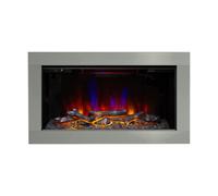 Newland Avella Brushed Steel Inset Wall Mounted Electric Fire
