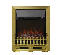 Be Modern Bayden Brass Electric Fireplace Suite with Remote 16 inch - Size: 59.3 x 48 x 18.5cm - Gold - Wilko