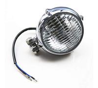 Newland2019 Retro Motorcycle Bottom Mount High Low Beam Headlight Lamp For Harley 883 Cruiser Chopper Cafe Racer Servo Bar Shadow Honda Kawasaki Suzuki Yamaha Big Dog Custom (Chrome/Clear)