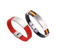 Newless 2pcs Women Man Casual Bracelet Sports Wrist Bracelet Couple Bangles Plastic Bracelets in The Nature of Jewelry, M, Alloy Steel, Amber