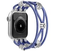 Newlibery Bead Strap Compatible with Apple Watch 41mm 38mm 44mm 42mm 45mm 46mm 49mm Braided Solo Loop Nylon Strap Stretchy for iWatch Series 11/10/9/8/7/6/5/4, SE, 3/2/1 Ultra