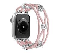 Newlibery Bead Strap Compatible with Apple Watch 41mm 38mm 44mm 42mm 45mm 46mm 49mm Braided Solo Loop Nylon Strap Stretchy for iWatch Series 11/10/9/8/7/6/5/4, SE, 3/2/1 Ultra