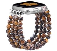 Newlibery Natural Stone Bracelet Beaded-Bands Women Compatible with Apple Watch 38mm 40mm 41mm 42mm (S10/11) Feminine Cute Handmade Stretch Strap for iWatch Series 11/10/9/8/7/6/5/4/3/2/1 SE 3/2/1
