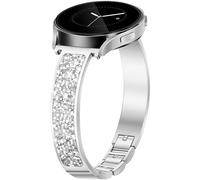 Newlibery Silver Slim Bands Women 20mm Compatible with Samsung Galaxy Watch 7/6/5/4/Active 2/4 Classic/6 Classic/5 Pro/FE 40mm 42mm 43mm 44mm 45mm 46mm 47mm, Jewelry Dressy Cute Bracelet Metal Strap
