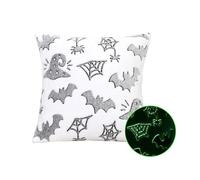 Newliky Halloween Pillow Covers Glow in The Dark Set of 2, 45x45cm Cushion Covers, Spooky Decor for Sofa Living Room Bed, Scary Ghost Face Throw Pillow Cases White Bat Spider