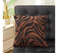 Newliky Tiger Print Throw Pillow Covers Pack of 2 Zebra Print Cushion Cover 45x45cm Abstract Luxury Modern Pillowcover for Patio Couch Sofa Office Living Room Bedroom Black and brown