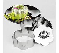 NewlineNY Stainless Steel Dessert Rings Flower Shape Molded Appetizers Salads Pastries Mousse Molding Layering Cutter (4 Pcs Flower Shape)