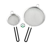 NewlineNY Stainless Steel Premium Mesh Strainers with Non-Slip Silicone Handles, Excellent for Straining Quinoa, Rice, Fruit, Vegetables, Pasta, Nut Milk and Similar, 5" & 8" 2 Sizes Set