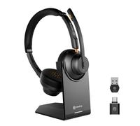 NewlineWork NewCoo 50CDB Wireless Bluetooth Headset with Mic, USB Dongle, Black, On-Ear, AI Noise Cancellation, HI-FI Sound, 24H Battery Life, Office Wireless Headset with Mic