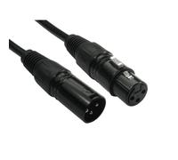 Cables Direct 3M 3PIN XLR M-F Cable (Black Hoods + Gold Pins)