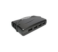 NEWLink NLUSB2-222 - 4 PORT USB 2.0 MAINS POWERED BLACK HUB + 80CM CABLE - B/Q 20