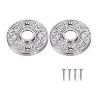Newliplace 2 Pack Round Door Knob Rosette Plates for Trim Lock, Old Style Mortise Door Knob Backplate Replacement, Brushed Nickel Knob Plates for Cabinet