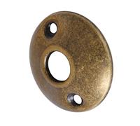 newliplace 2 Pack Round Vintage Antique Brass Door Knob Rosettes for Interior Doors, Old Style Door Knob Plate Replacement for Mortise Lock Rim Lock