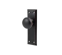 newliplace 2 Pack Vintage Single Sided Dummy Door Knobs Interior, Antique Long Plate Dummy Door Knobs in Oil Rubbed Bronze