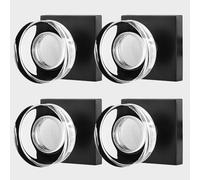 newliplace 4 Pack Glass Dummy Door Knobs Interior, Crystal Dummy Door Knob Interior for Closet, Black Dummy Door Handles for Bifold, Matte Black