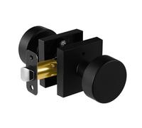 newliplace Black Privacy Door Knob, Black Door Knobs Interior with Lock, Matte Black Interior Round Door Knob for Bathroom Bedroom