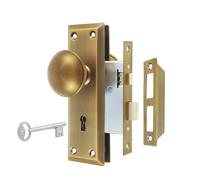 newliplace Mortise Lock Set for Interior Door, Antique Brass Finish