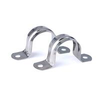 newlng Ø 2-3/8" / 60mm-10pcs Strap Clamps 304 Stainless Steel Pipe Clips Two Hole Tube Strap Tension Clips U-Tube Clamp Saddle Clips Connecting Ring Hose Clamp Card