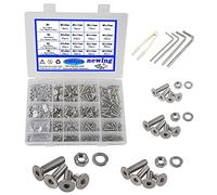 newlng 1065pcs M2 M3 M4 M5 Screws Set Hex Flat Button Sink bolt 304 Stainless Steel Screws with NutWashers Set and Wrench DIY Fixing With Storage Box