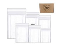 Newlng 600pcs Small Plastic Sealable Grip SealBag Mixed Size Resealable Clear Plastic Bag Ideal for Storage of Jewellery, Medicine Samples, Seeds, Coins