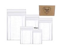 newlng 900pcs Small Bags Sealable Small Bag Grip Seal Bags Mixed Size Resealable Clear Plastic Bag Plastic Ideal for Storage Jewellery Medicine Samples Seeds Coins