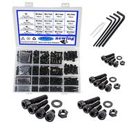 newlng M2 M3 M4 M5 Screws Set Carbon Steel Black Screws and Nuts Washers set Black Hexagon Socket with Wrench Assorted Screws
