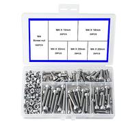 newlng M4 Nuts and Bolts Set 304 Stainless Steel Hexagon Socket Head Cap Screws Hexagon Socket Head Screw Head Mechanical Parts Bolt And Nut Combination Box