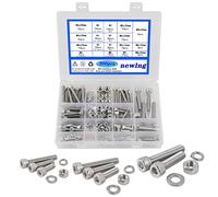 newlng M5 M6 M8 Nuts and Bolts Hexagon Socket Head Cap Screws 304 Stainless Steel Mechanical Hex Socket Screws Assortment Kit nuts and bolts and washers set