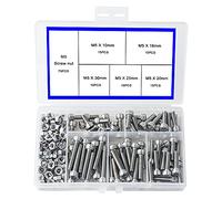 newlng M5 Nuts and Bolts Set 304 Stainless Steel Hexagon Socket Head Cap Screws Hexagon Socket Head Screw Head Mechanical Parts Bolt And Nut Combination Box