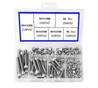 newlng M6 Nuts and Bolts Set 304 Stainless Steel Hexagon Socket Head Cap Screws Hexagon Socket Head Screw Head Mechanical Parts Bolt And Nut Combination Box