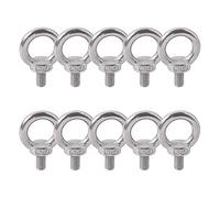 newlng M6X11 Lifting Eye Bolt 304 Stainless Steel Male Thread Lifting Ring Eyebolt Screws Machinery Shoulder Hardware Ring Shaped Male Lifting Eye Bolt 10piece