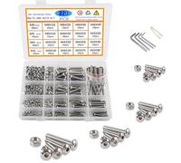 newlng Screw and Nuts Set M3 M4 M5 M6 Bolts and Nuts set 304 Stainless steel Round button head Lens head Hexagon Nuts and Bolts Sets with Spanner Assortment kits 320piece
