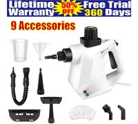 Beldray BEL0701TQN 10-in-1 Handheld Steam Cleaner - Clean, Sanitise & Refresh Surfaces, Tiles, Mirrors & Windows, Chemical Free Cleaning, Includes Nozzles, Brushes, Upholstery Head & Squeegee, 1000W