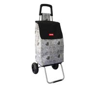 Newly Launched Casa & Casa Leo Cat Shopping Trolley on Wheels, 55L Huge Capacity, Carton Quantity 4, Elegant & Foldable, Shopping Cart for Groceries, 2 Wheels, Thermal Liner, Bespoke Design, Grey