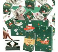 Newly Surprise Box Gift Box, Merry Christmas Folding Bouncing Envelope, Surprise Gift Boxs Explosion for Money, The Most Surprising Gifts for Christmas & Birthday (Green, 16 PCS)