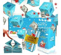 Newly Surprise Box Gift Box, Merry Christmas Folding Bouncing Envelope, Surprise Gift Boxs Explosion for Money, The Most Surprising Gifts for Christmas & Birthday (Blue, 10 PCS)
