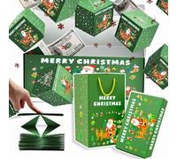 Newly Surprise Box Gift Box, New Surprise Gift Box Explosion - Creating The Most Surprising Gift, Folding Bounce Surprise Gift money Box (Green1 with 20 bouncing boxes,3)